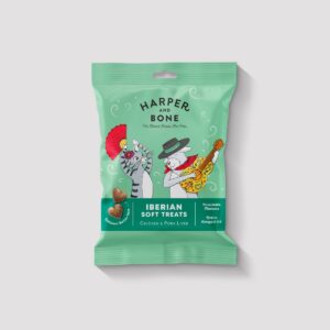 Bolsa de snacks Harper and Bone Iberian Soft Treats de pollo e higado de cerdo