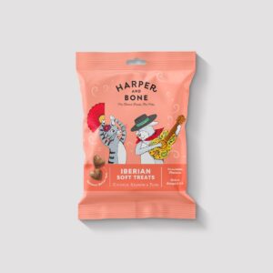 Bolsa de snacks Harper and Bone Iberian Soft Treats de pollo, salmon y atun
